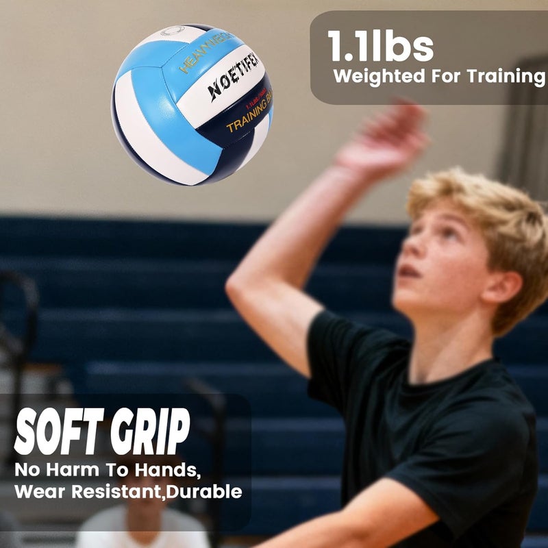 Noetifex 1.1LBS Heavy Weight Volleyball Size 5 Official Setter Training Volleyball for Adults, Durable PU Indoor Outdoor Volleyball Trainer, Spike & Passing Practice Ball for Skill Improvement - Image 3